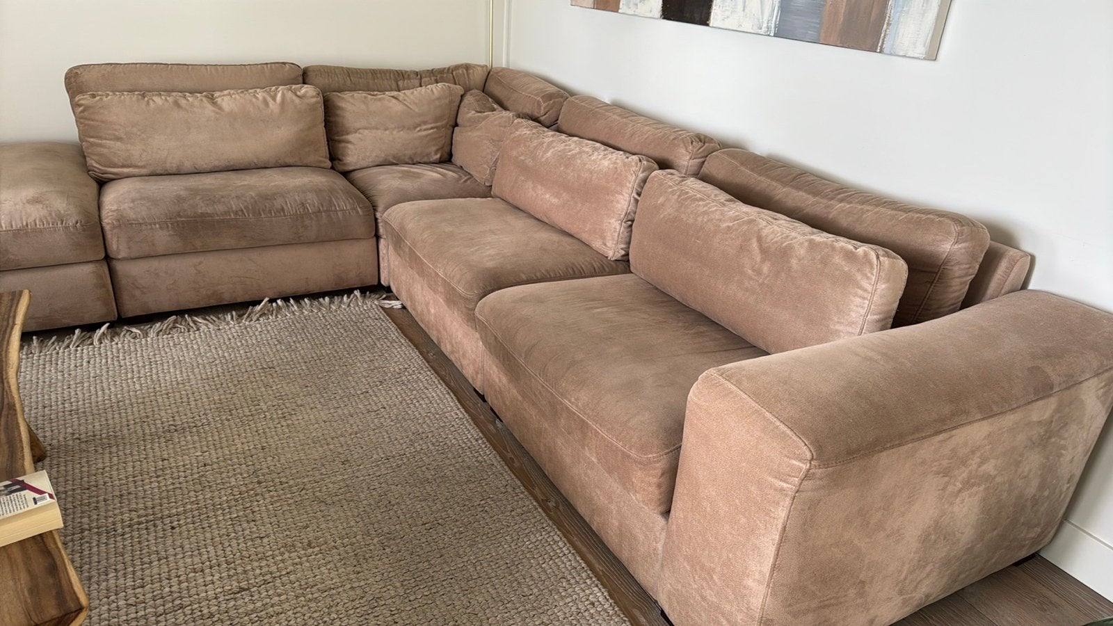 Hoekbank loungebank, Ophalen, 100 tot 125 cm, Hoekbank, 300 cm of meer