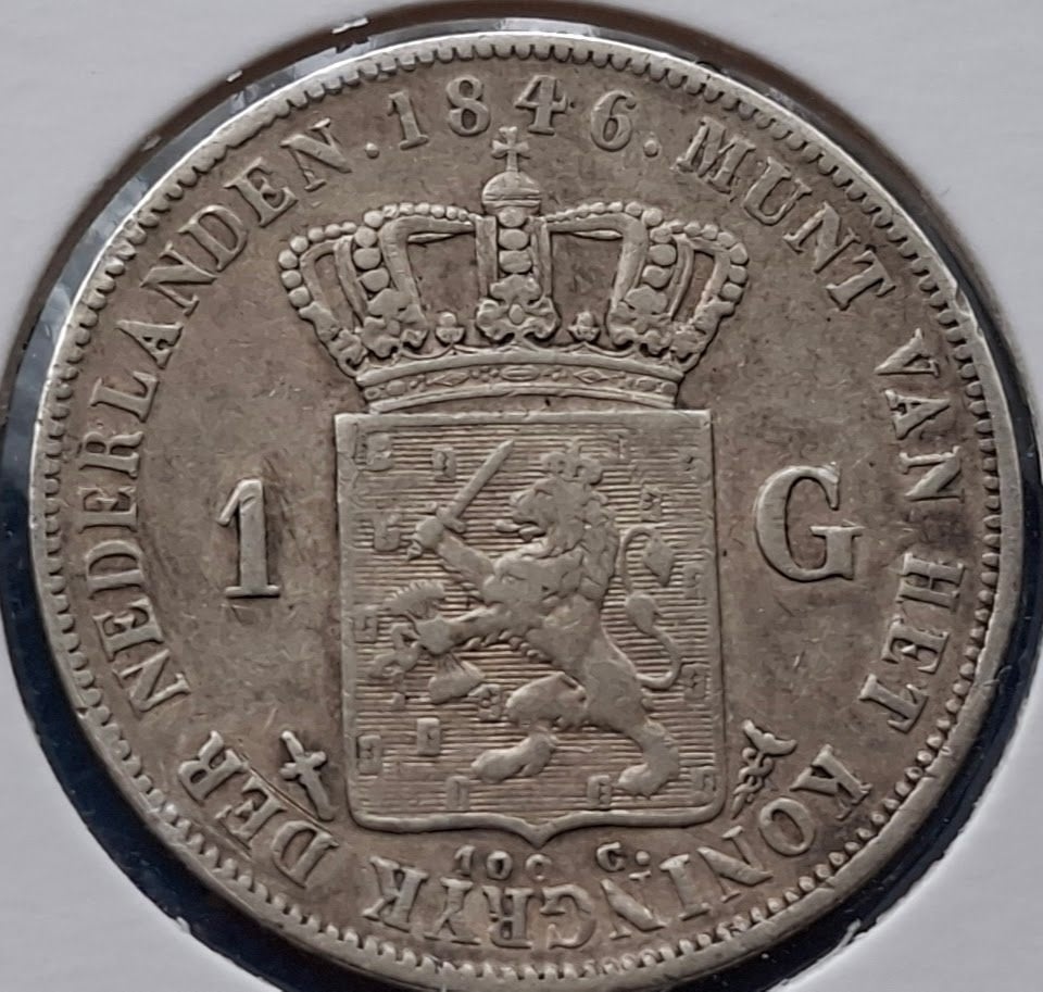 Nederland 1 gulden 1846 - Willem II*, 1 gulden, Zilver, Ophalen of Verzenden, Losse munt