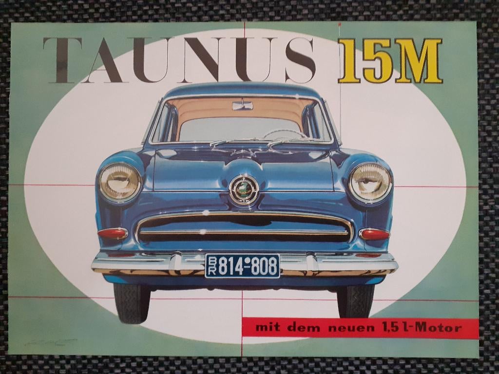 Brochure Ford Taunus 15M         Duitstalig, Ford, Nieuw, Ophalen of Verzenden, Ford