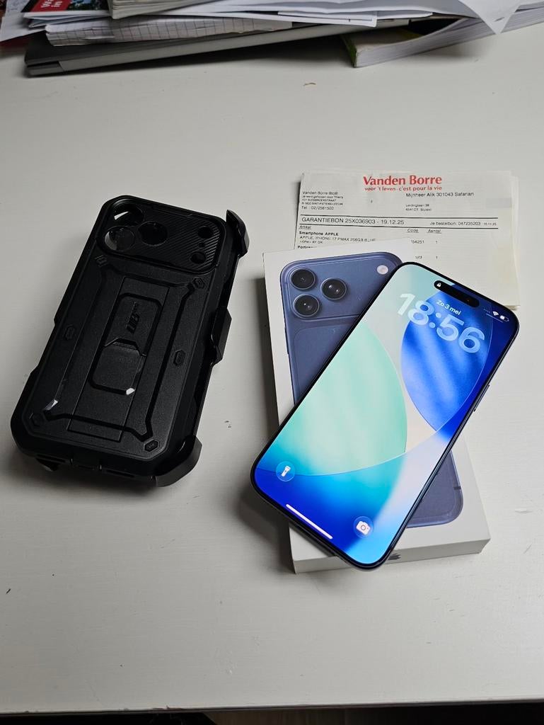 Iphone 17 pro max 256gb- gloednieuwe staat met bon!, Ophalen of Verzenden, Nieuw, Apple, Blauw