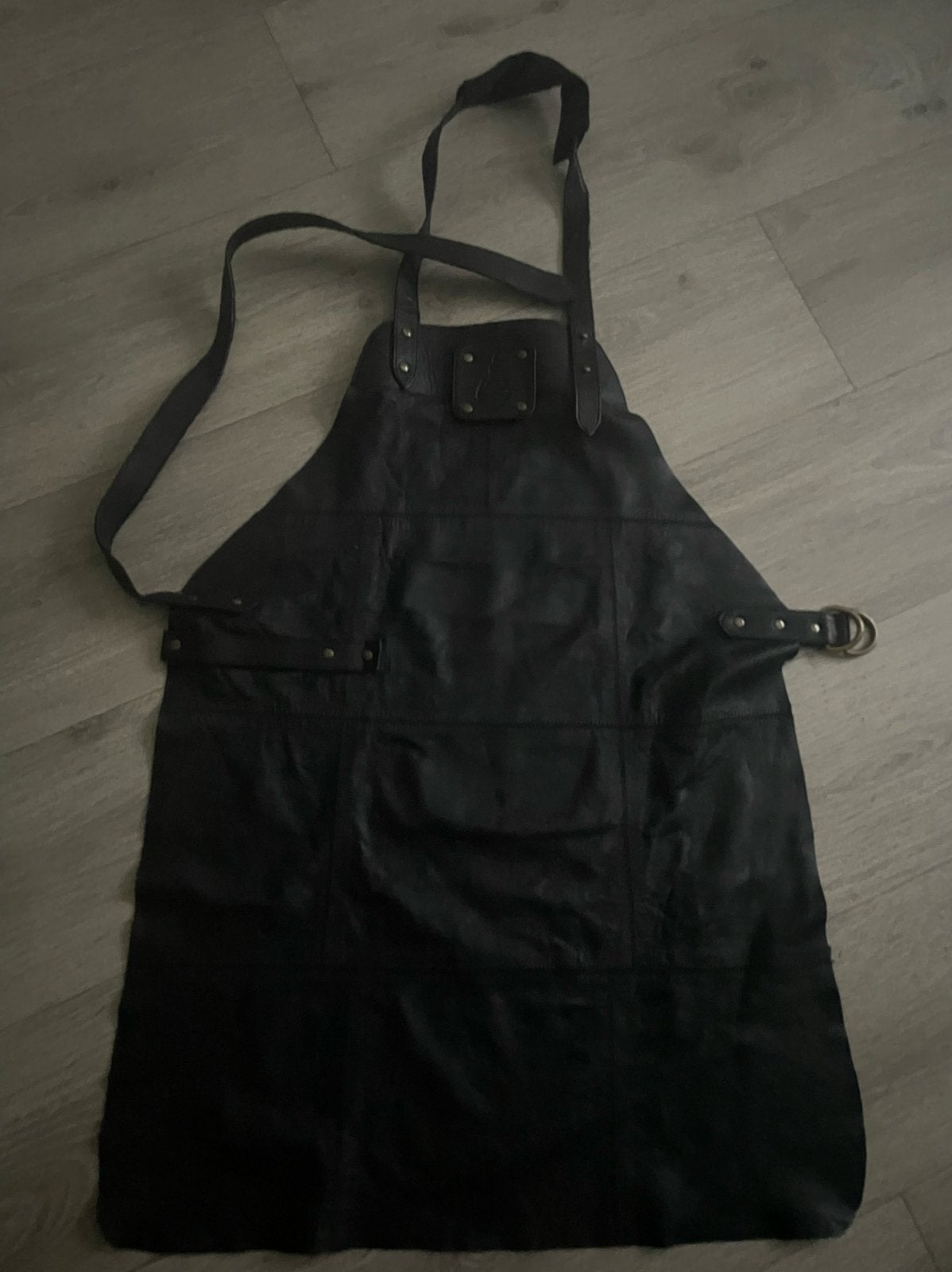 Leren Schort Zwart - Barbecue, Keuken, Horeca, Ophalen of Verzenden, Nieuw