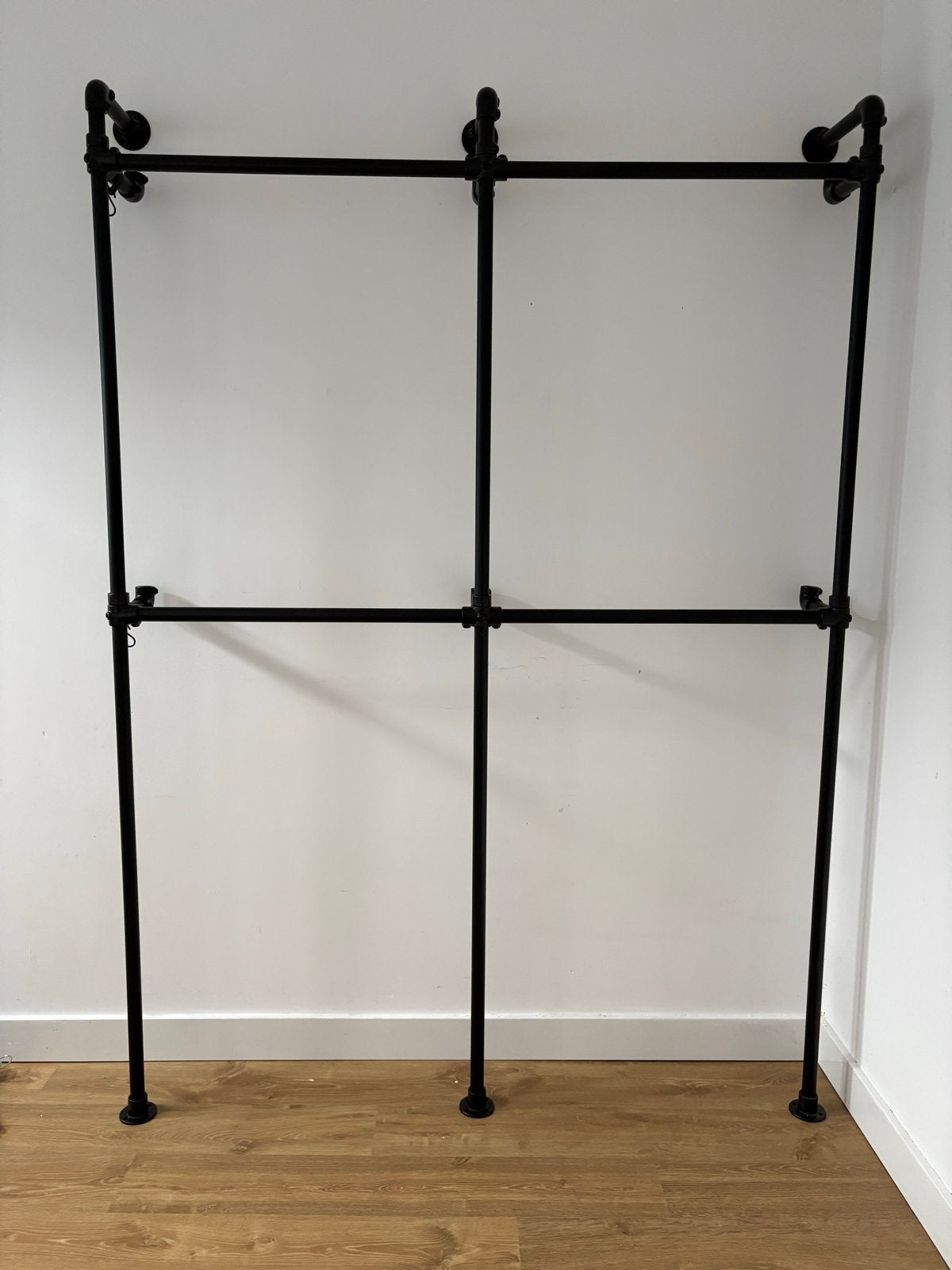 Open hangkast van steigerbuizen (mat zwart), Met plank(en), 200 cm of meer, 150 tot 200 cm, Ophalen of Verzenden
