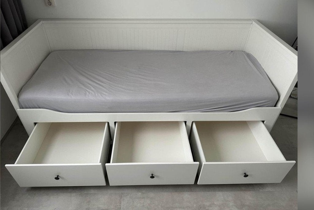 Ikea Hemnes Bed-Bank, Ophalen, Gebruikt, Wit, Tweepersoons