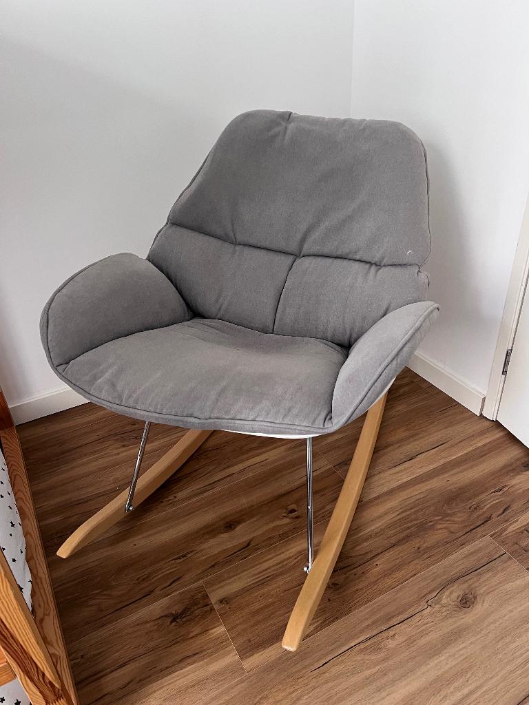 Zuiver Design Rocking Chair / Lounge Chair – Grey, Ophalen, Zo goed als nieuw, 75 tot 100 cm