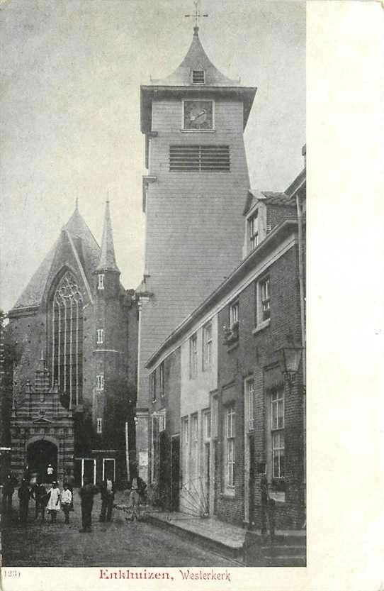 377-384-005 Enkhuizen Westerkerk, Verzamelen, Verzenden, Voor 1920, Noord-Holland