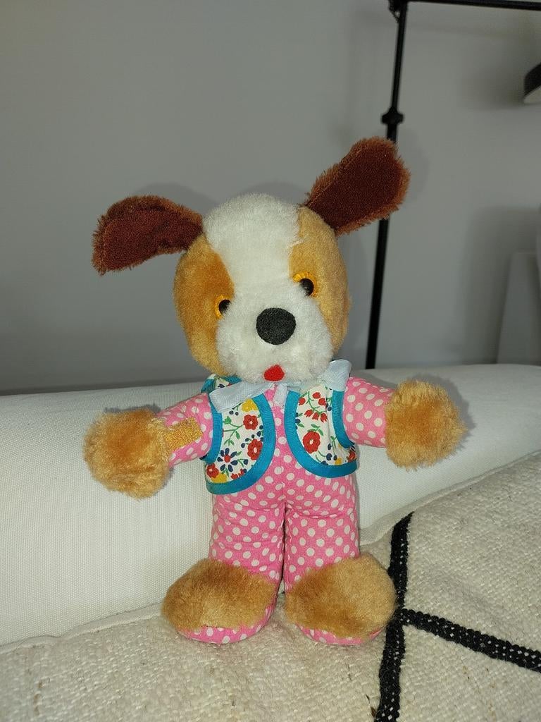 Vintage hond, Kinderen en Baby's, Speelgoed | Knuffels en Pluche, Ophalen of Verzenden, Zo goed als nieuw, Hond
