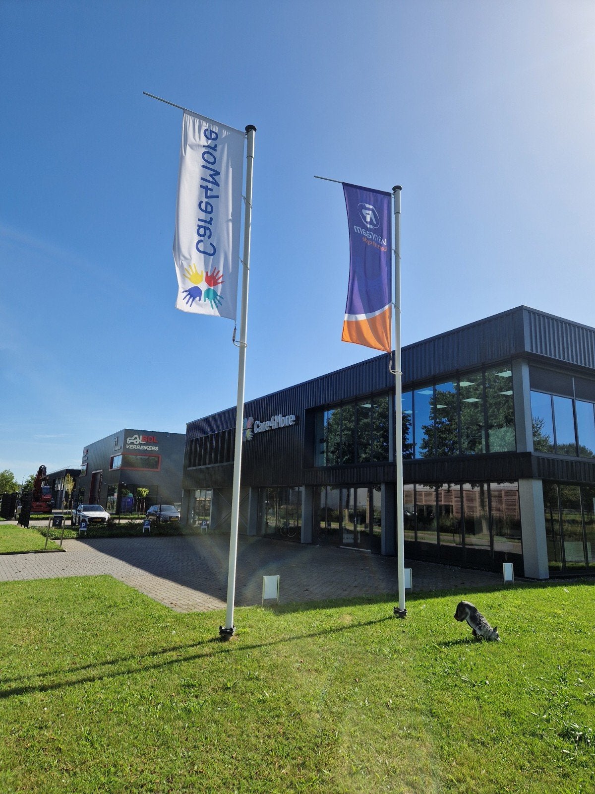 Baniermast 7 meter, hijsbaar, aluminium wit, Diversen, Ophalen, Zo goed als nieuw