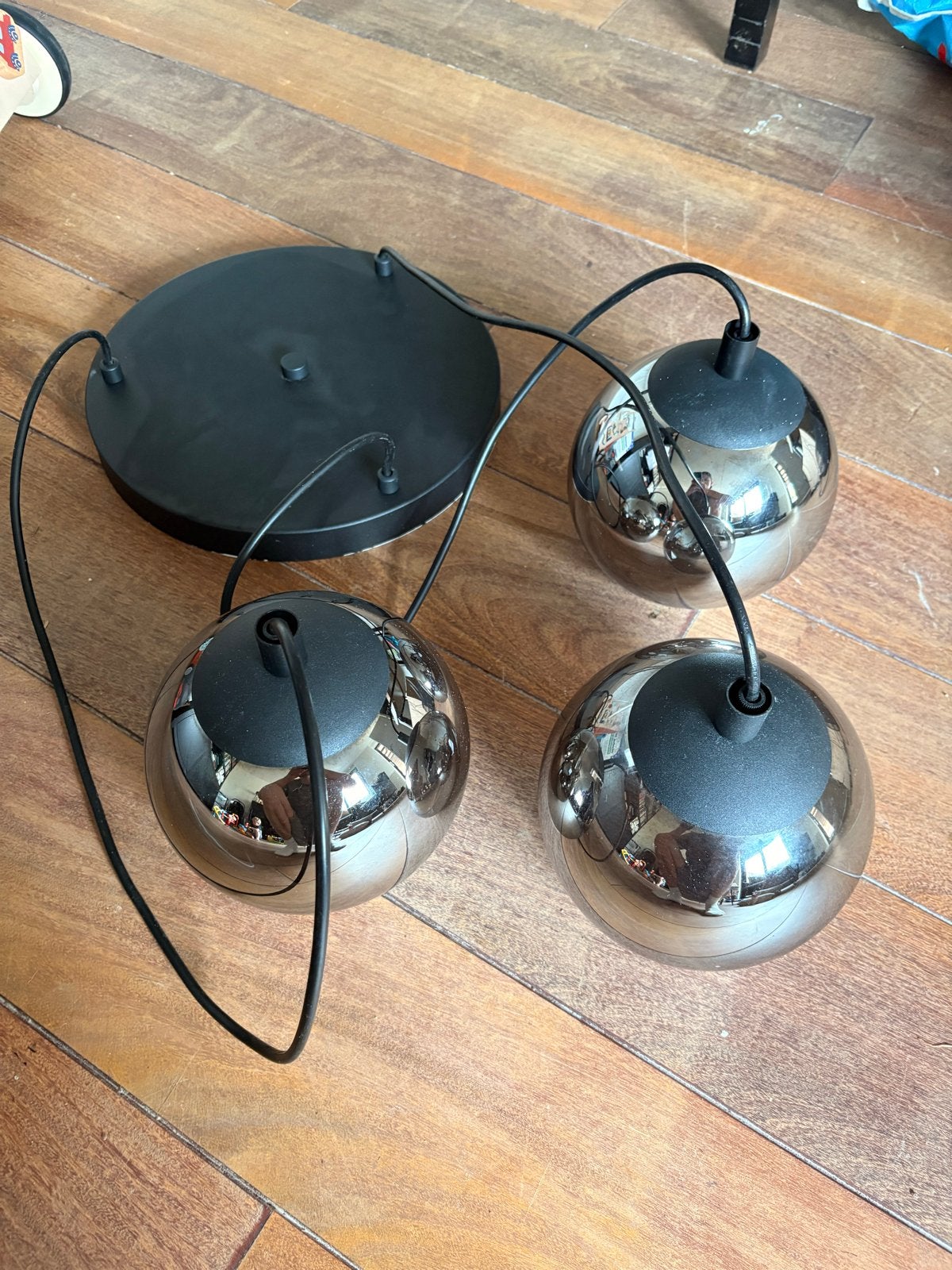 Hanglamp zwart 3xE27, Ophalen of Verzenden, Zo goed als nieuw, Metaal, 75 cm of meer