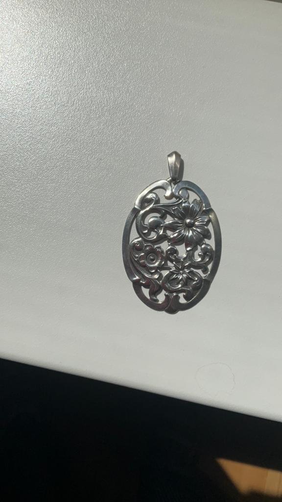 Zilveren hanger van AM 7 cm lang.gekeurd., Sieraden, Tassen en Uiterlijk, Verzenden, Zilver, Hanger
