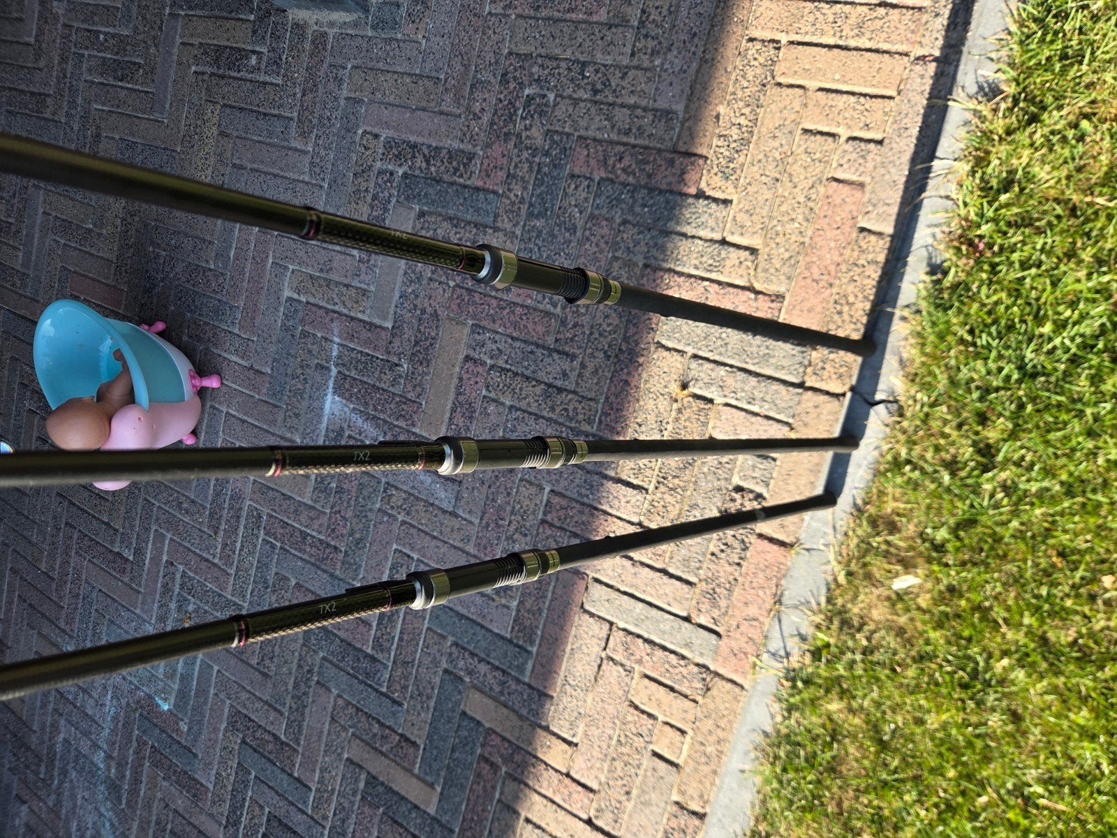3x shimano tx2 10ft 3lbs met foudralen, Watersport en Boten, Ophalen, Zo goed als nieuw, Werphengel