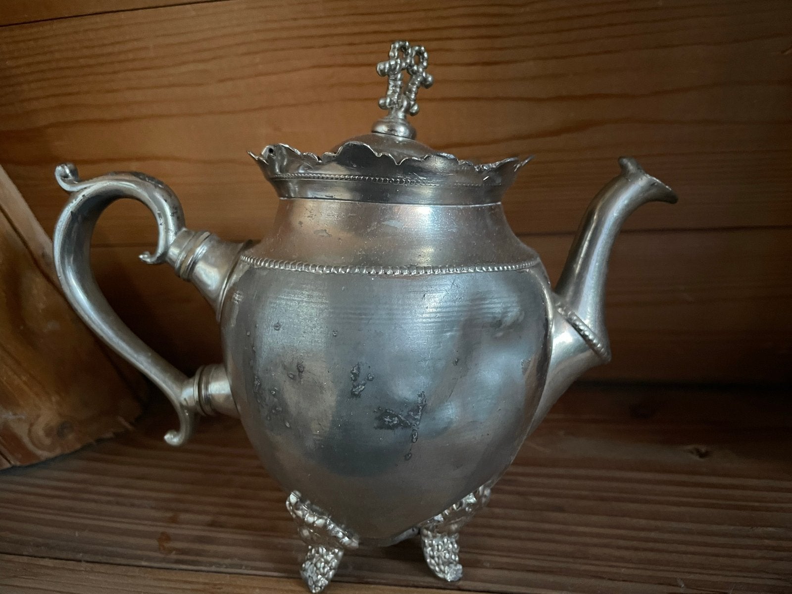 Antieke zilveren theepot, gemerkt, Antiek en Kunst, Ophalen, Zilver