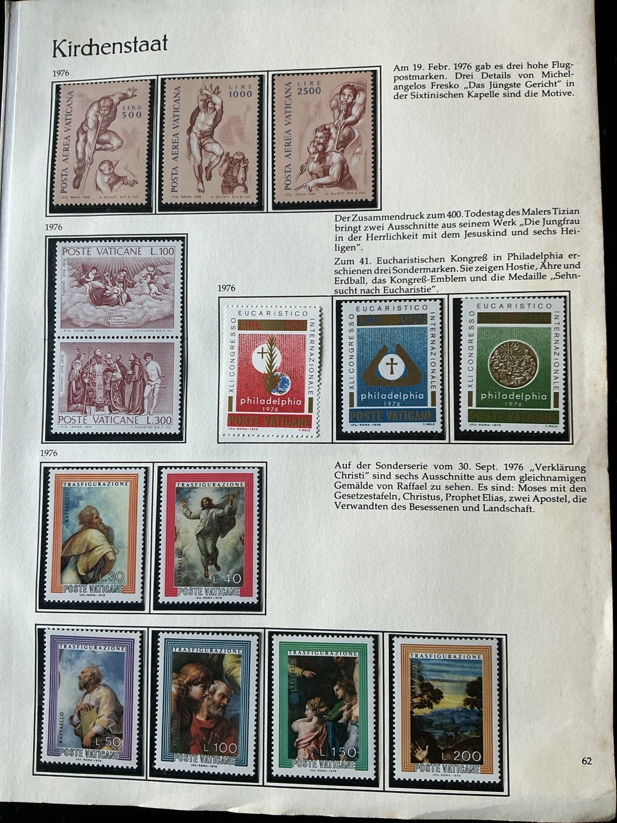 38. Religie Vaticaanstad 1976 - Diverse Uitgaven, Verzenden, Overige landen, Postfris