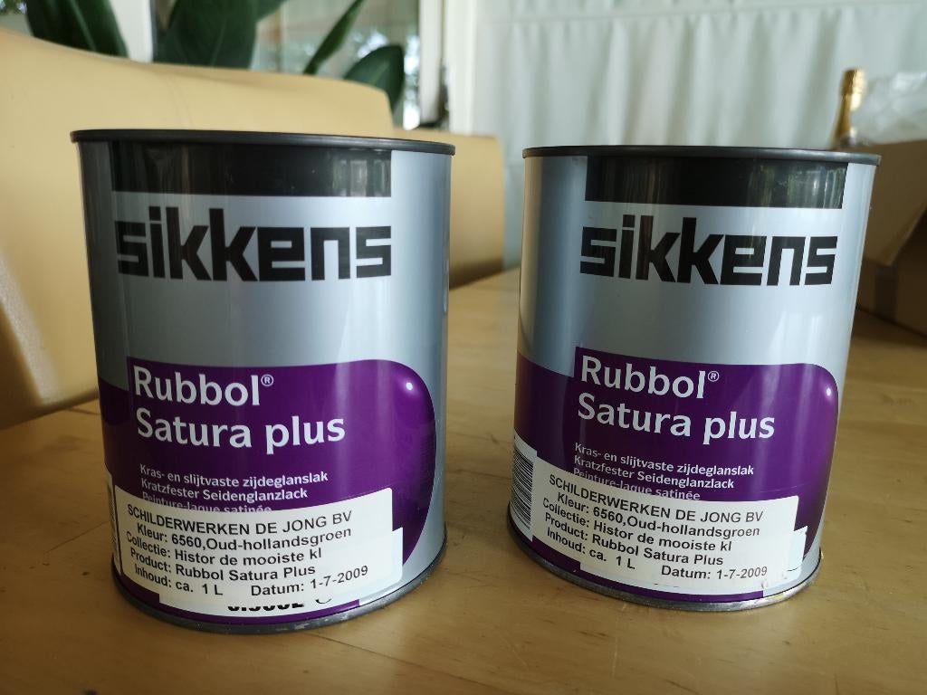 2 x Sikkens Rubbol Satura plus, Oud-Hollandsgroen, Ophalen, Nieuw, Verf, Minder dan 5 liter