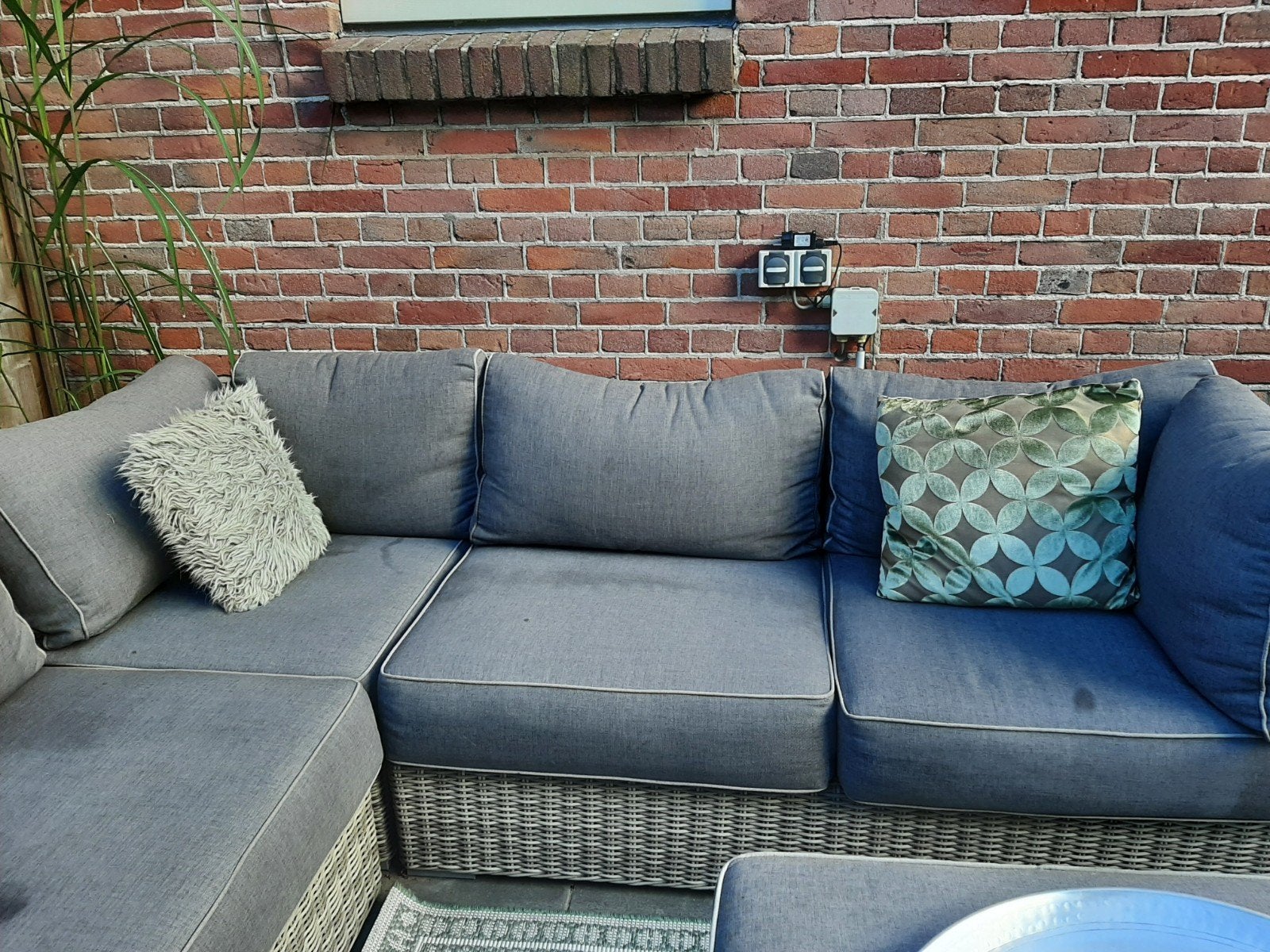 Comfortabele Wicker Loungeset met Kussens, Tuin en Terras, Ophalen, 5 zitplaatsen, Bank, Zo goed als nieuw