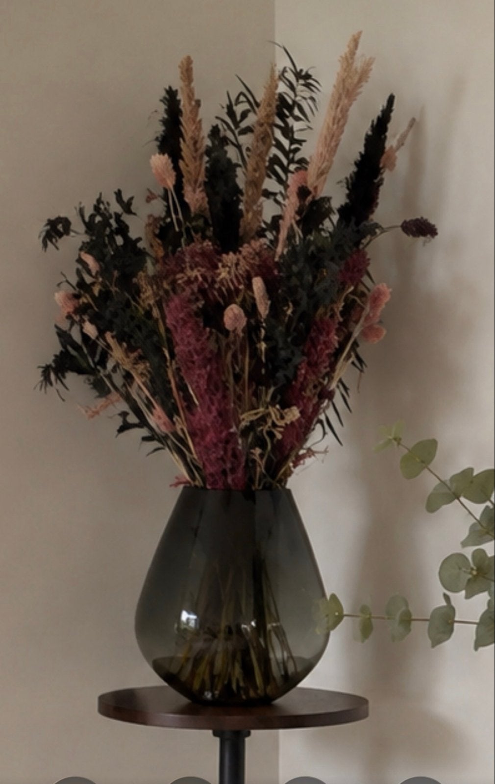 Kunst/gedroogde boeketten inclusief vazen en standaard, Ophalen, Gebruikt, Meerkleurig, Inclusief decoratie
