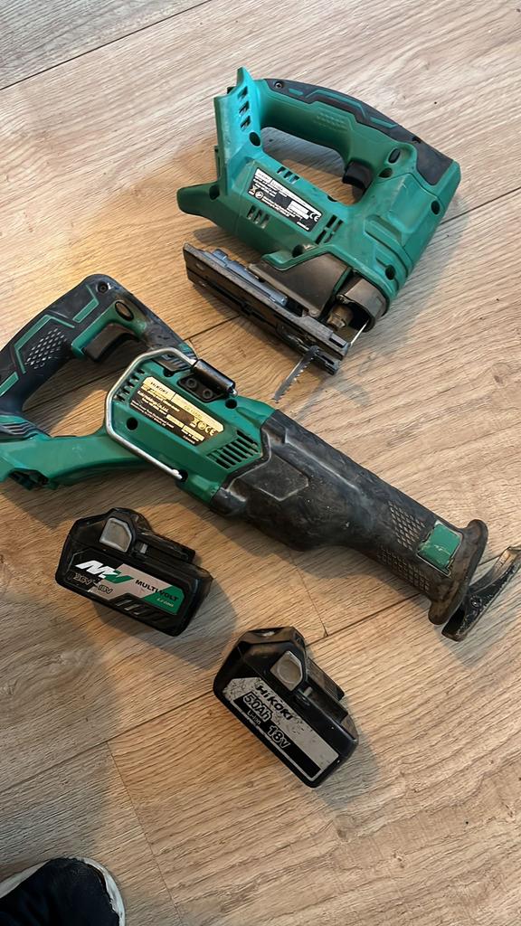 Hikoki Accugereedschap Set: Reciprozaag & Decoupeerzaag met, Ophalen of Verzenden, Zo goed als nieuw