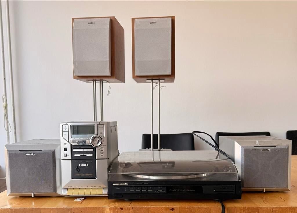 Marantz platenspeler met Philips micro system en speakers, Audio, Tv en Foto, Ophalen, Niet werkend, Platenspeler, Overige merken