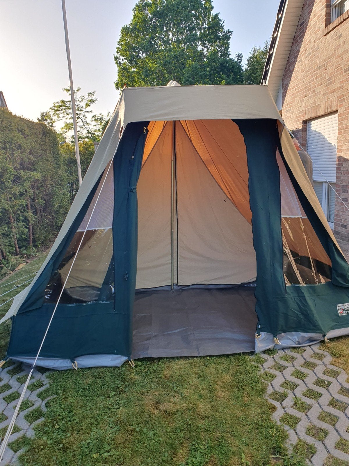 Tent Djakarta Obelink piramide storm katoen, Caravans en Kamperen, Ophalen, Gebruikt