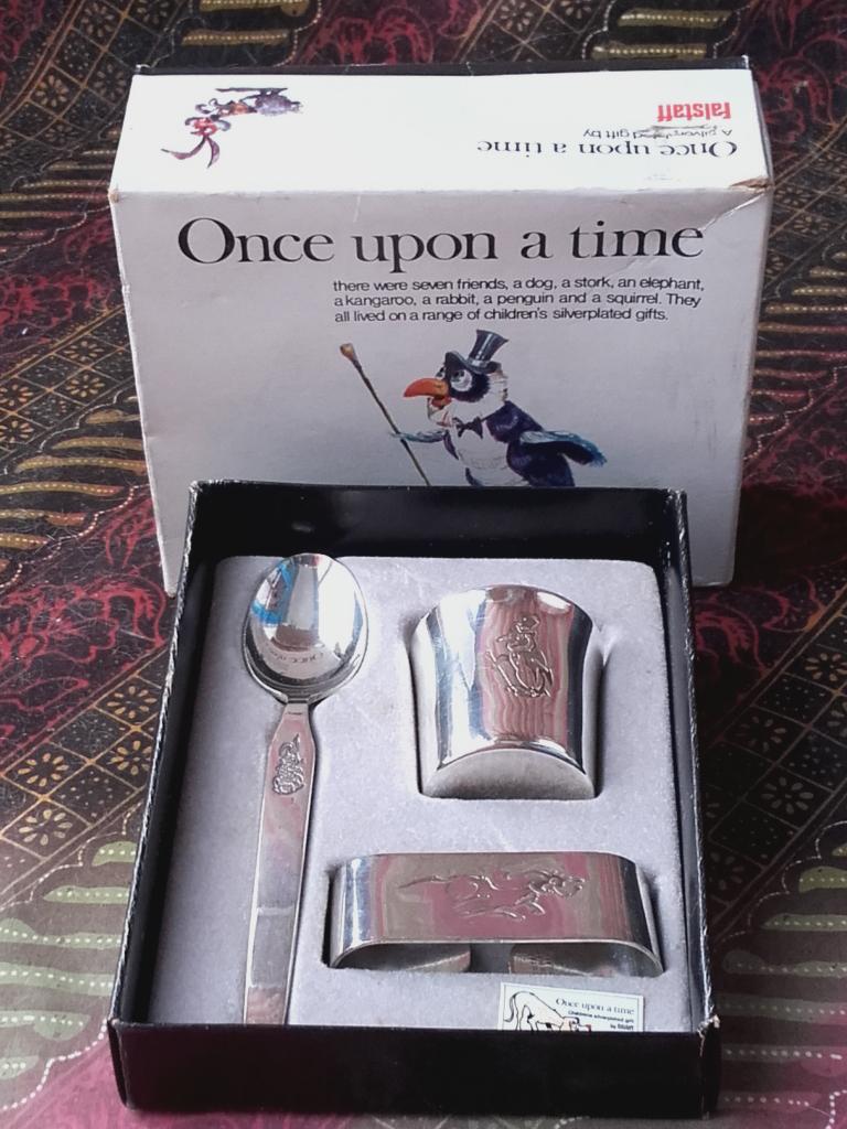 Mooi Engelse set van falstaff silverplate voor kinderen., Ophalen of Verzenden