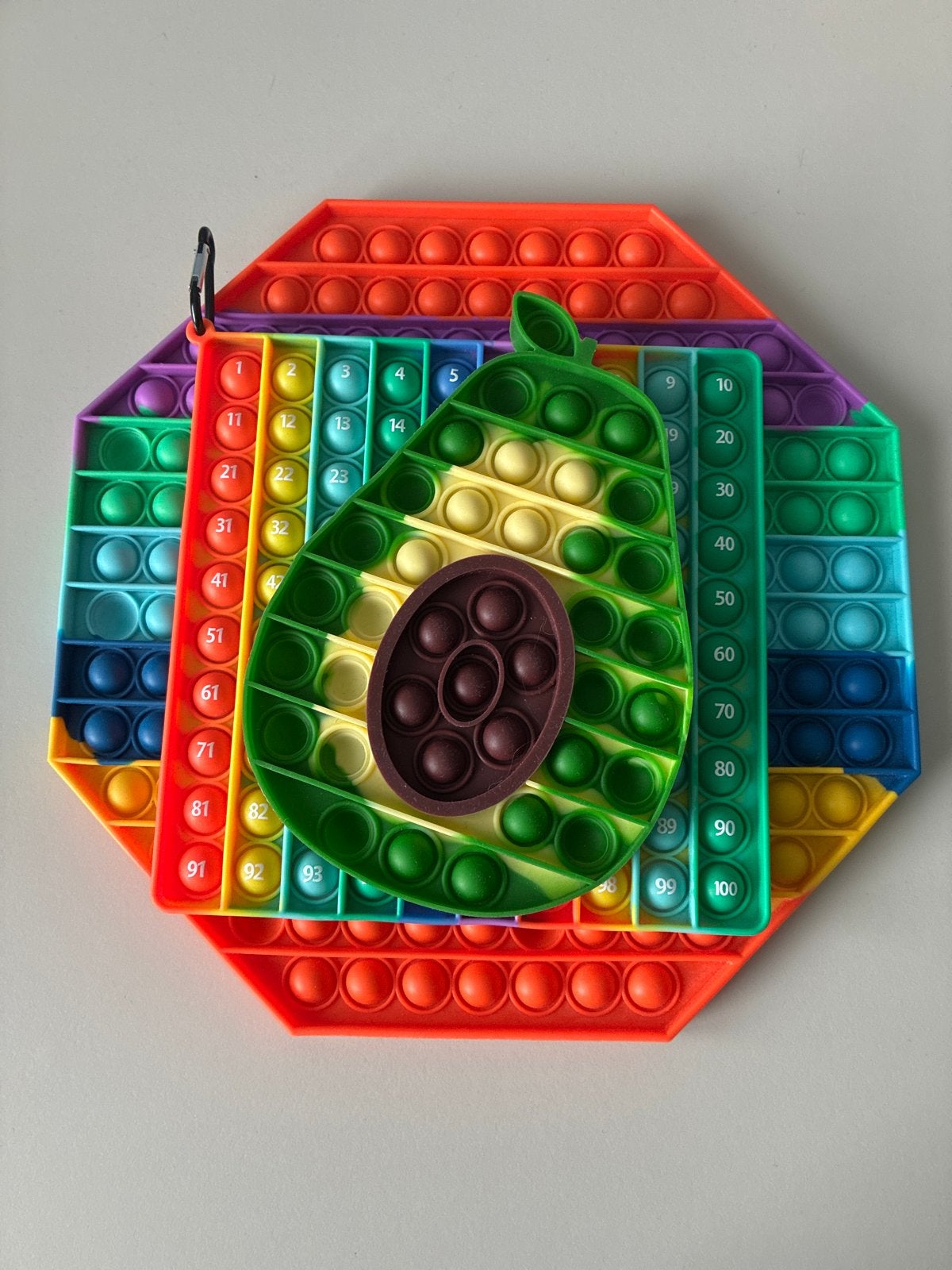 Pop It Fidget Speelgoed Set: Octagon, Vierkant, Avocado, Ophalen of Verzenden, Zo goed als nieuw, Jongen of Meisje