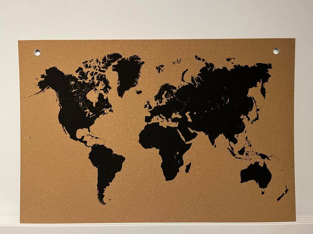 Wanddecoratie Wereldkaart Kurk - Modern & Uniek, Ophalen, Zo goed als nieuw, Wandbord of Wandpaneel, Met ophangsysteem