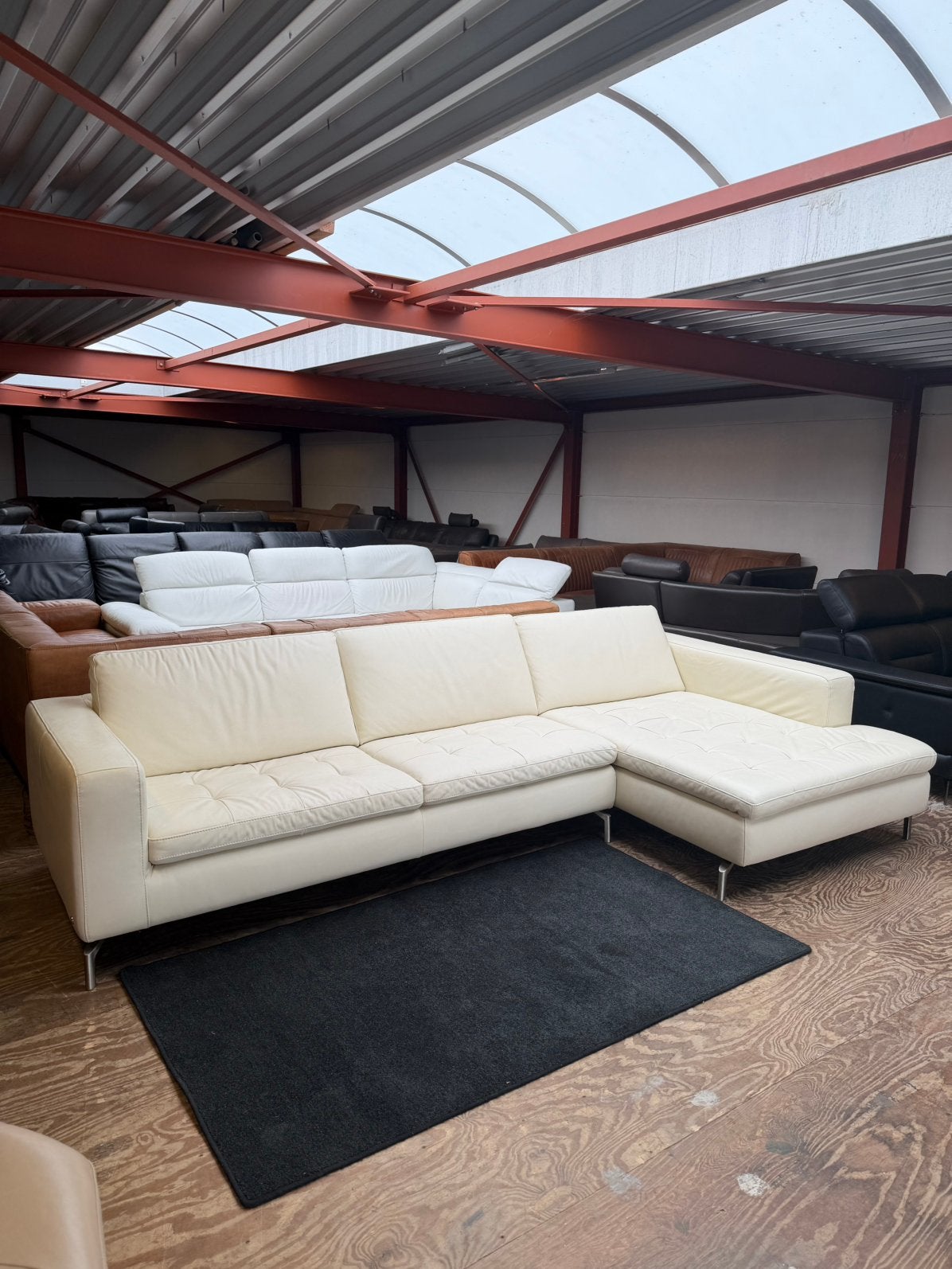 Wit crème leren hoekbank bankstel Natuzzi bank Z.G.A.N., Huis en Inrichting, 2871SK, 125 cm of meer, Mariansoliak8@gmail.com, Ophalen of Verzenden