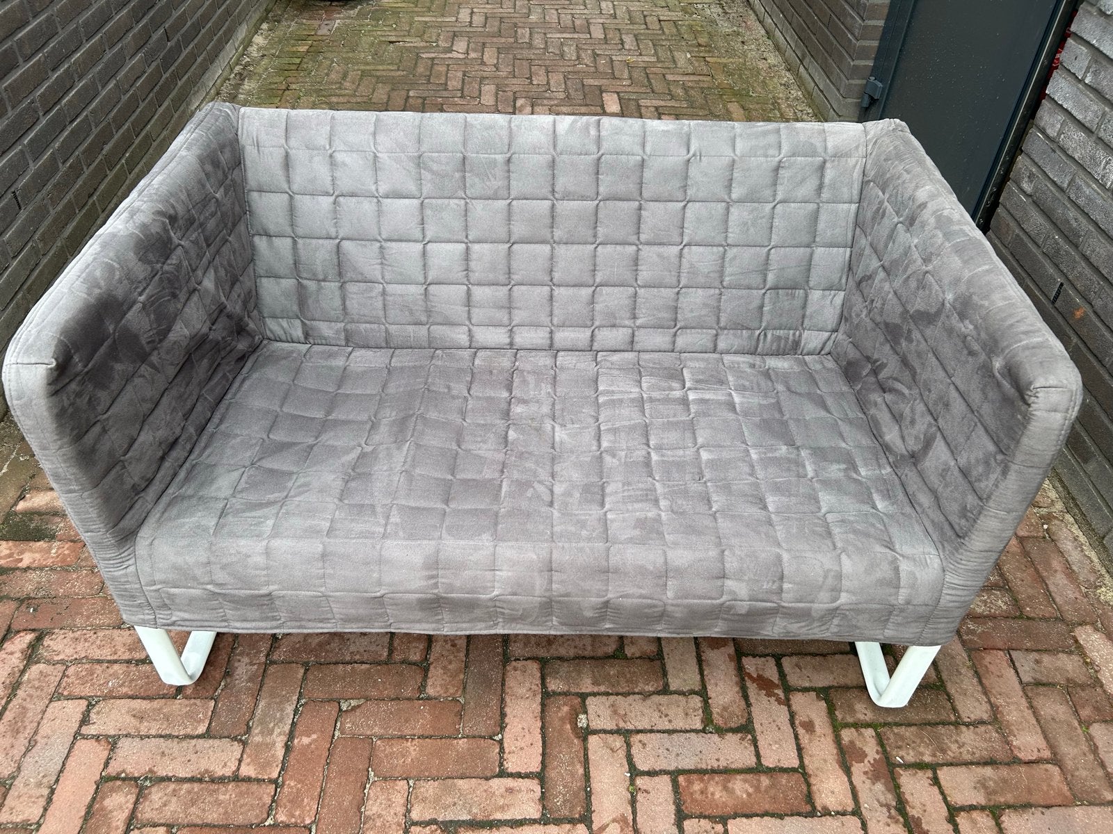 Ikea Grijze tweepersoonsbank, Ophalen, 150 tot 200 cm, Tweepersoons, 75 tot 100 cm