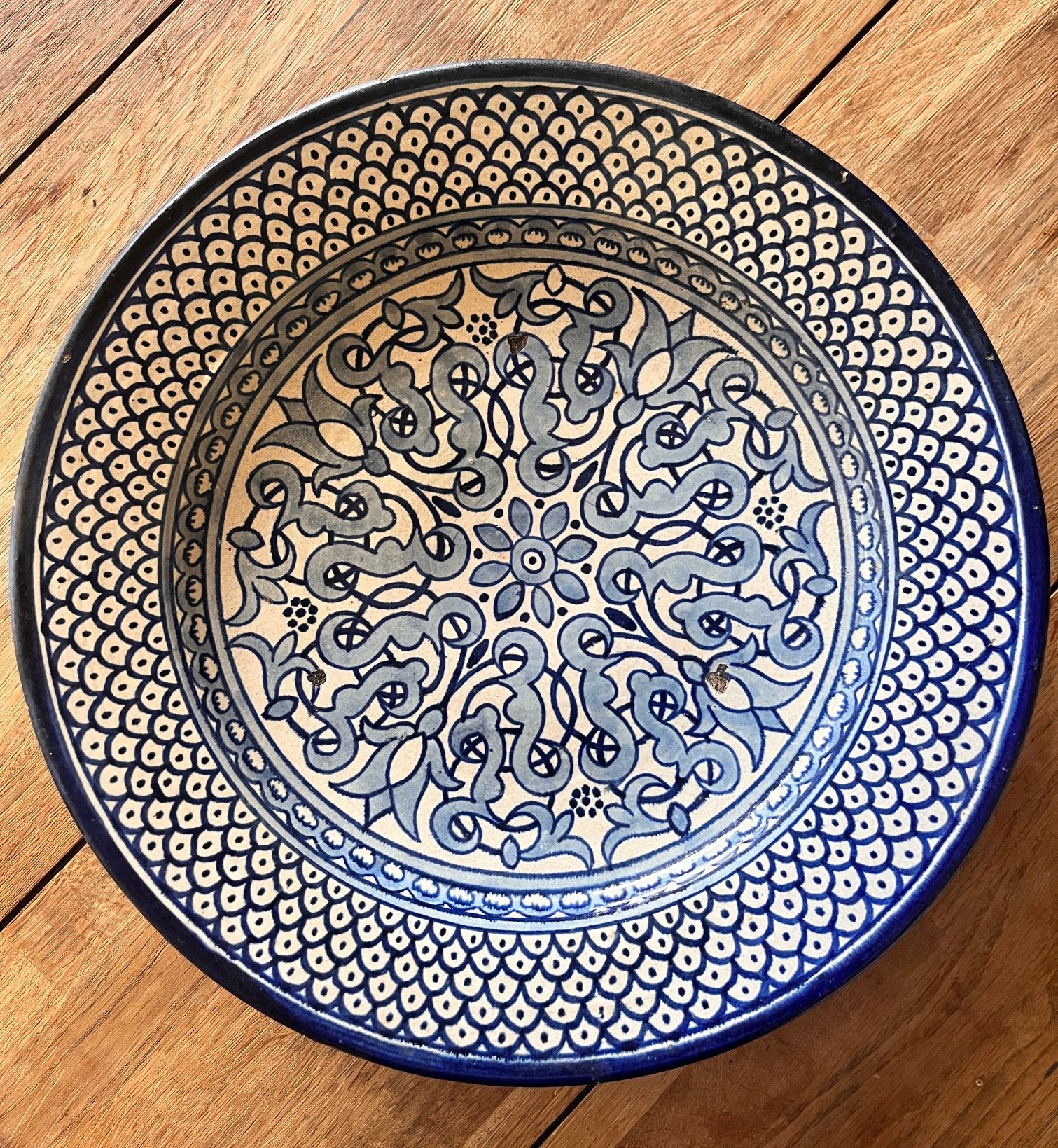 Marokkaans aardewerk fruitschaal 38cm, Ophalen