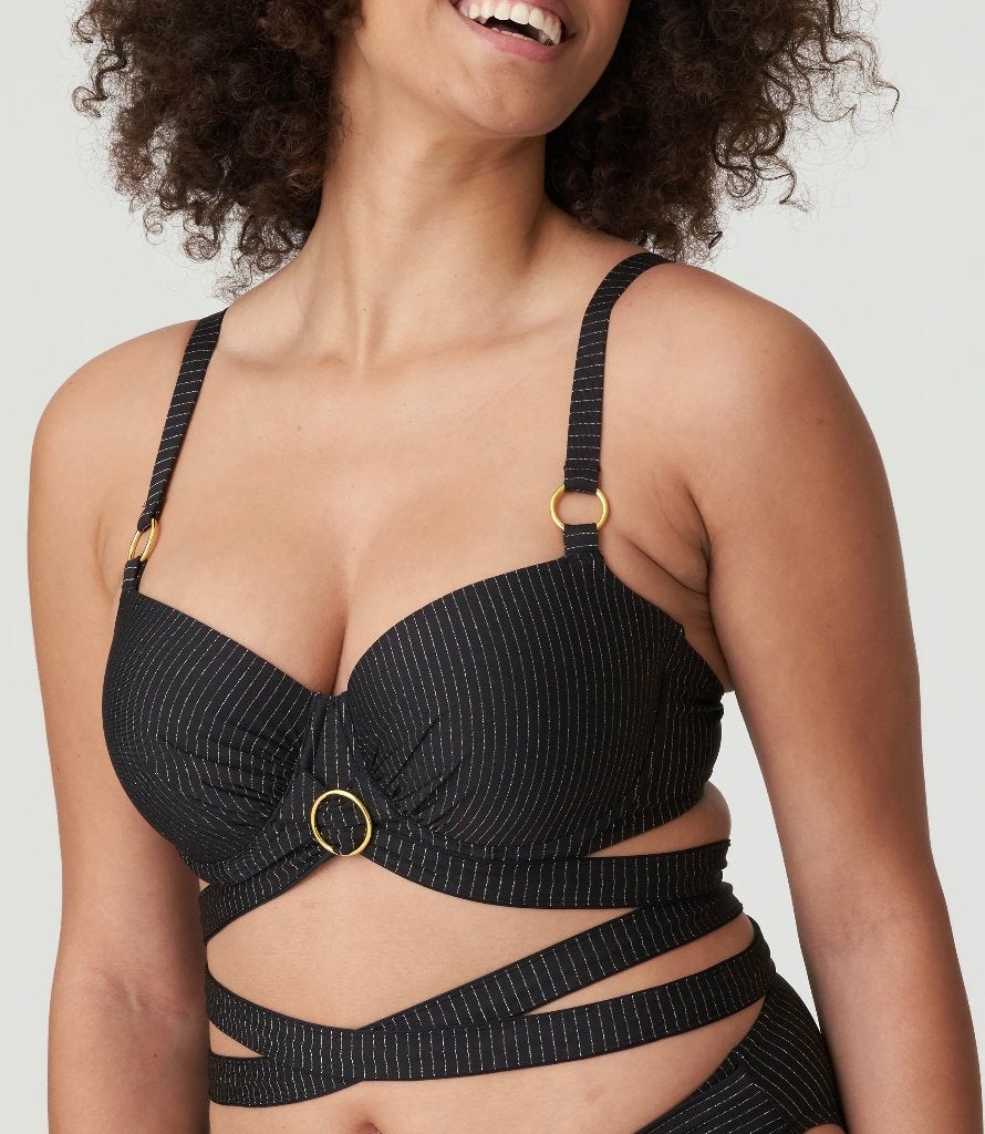 Primadonna Swim Solta beugel bikinitop 85e zwart-goud, Verzenden, Zwart, Zo goed als nieuw, Bikini