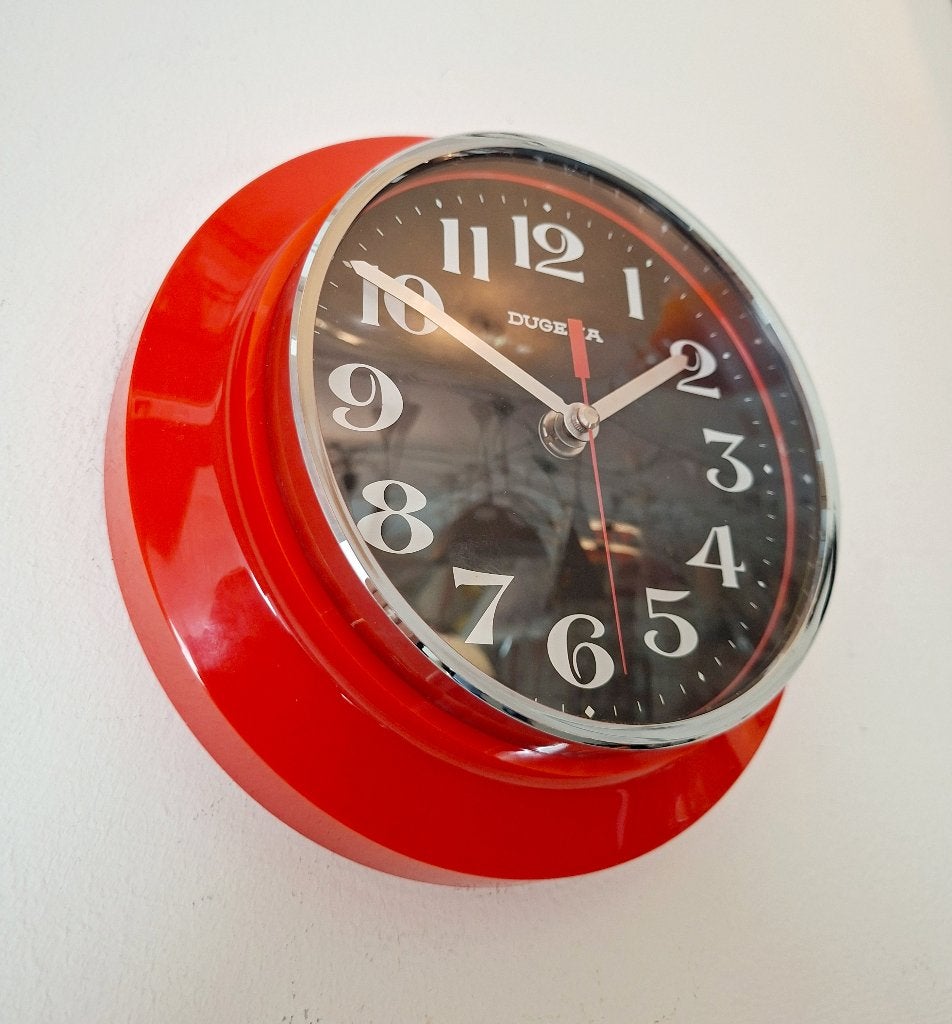 Space Age wand klok, Huis en Inrichting, Ophalen of Verzenden, Zo goed als nieuw, Wandklok