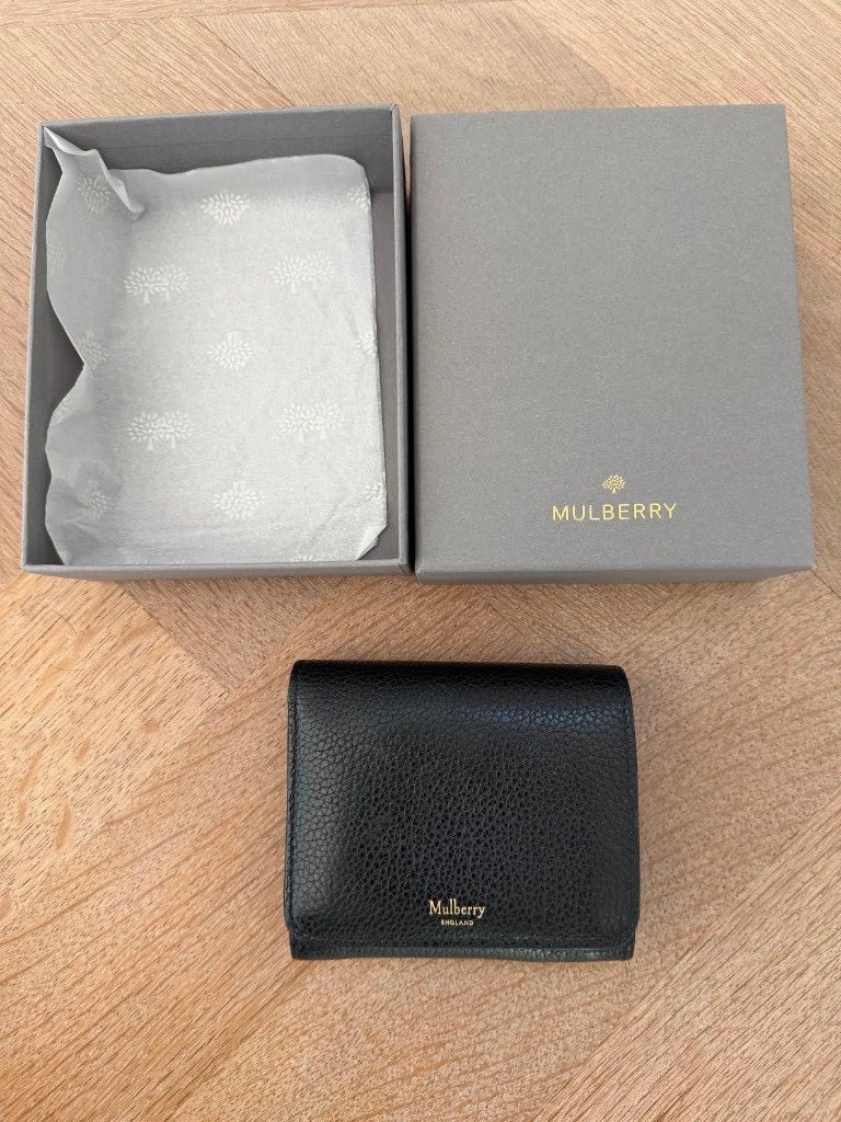 Mulberry portemonnee zwart, Zwart, Zo goed als nieuw, Leer, Ophalen