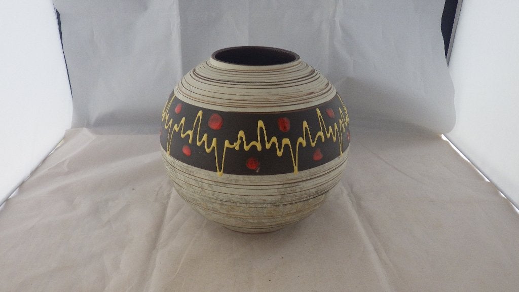 mooie west germany vaas, Huis en Inrichting, Woonaccessoires | Vazen, Ophalen of Verzenden, Gebruikt, Overige kleuren, Steen/keramiek