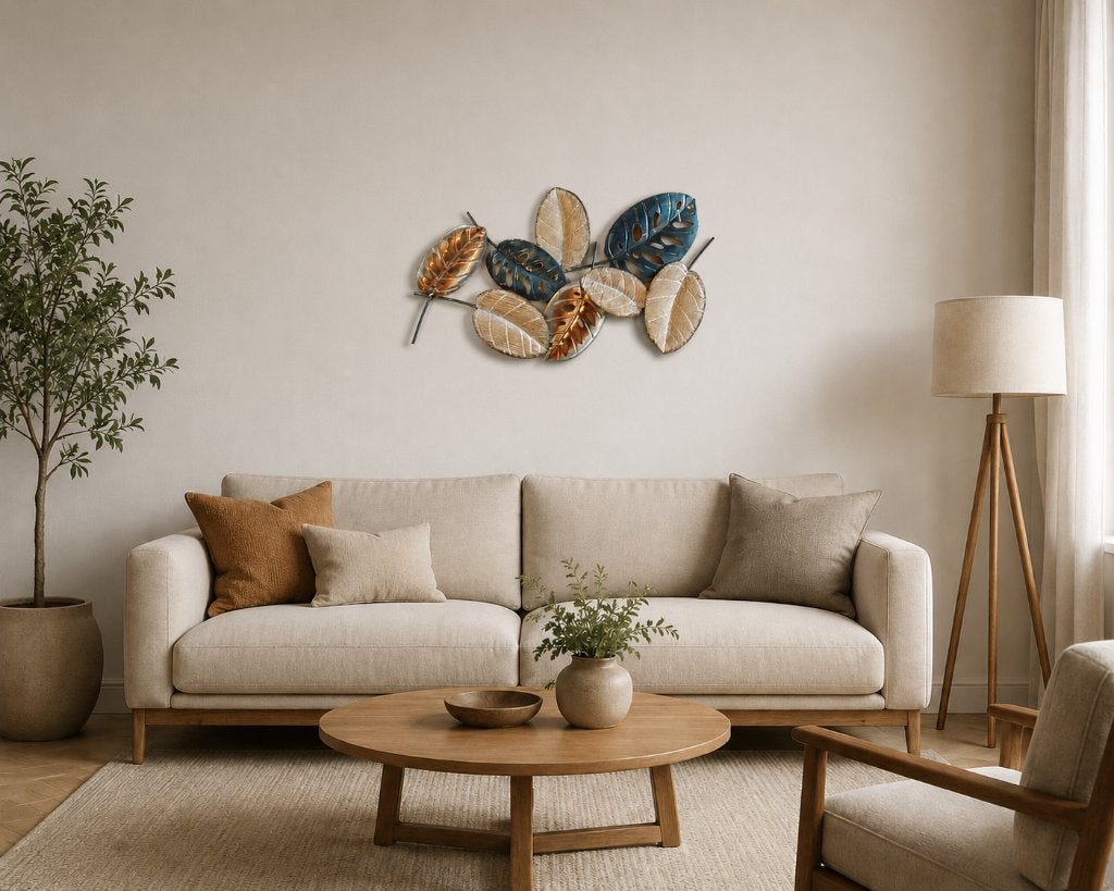8 BLADEREN / wanddecoratie / OPRUIMING, Metaal, Wandhanger, Nieuw, Info@huisentuindecoratiemarie.nl