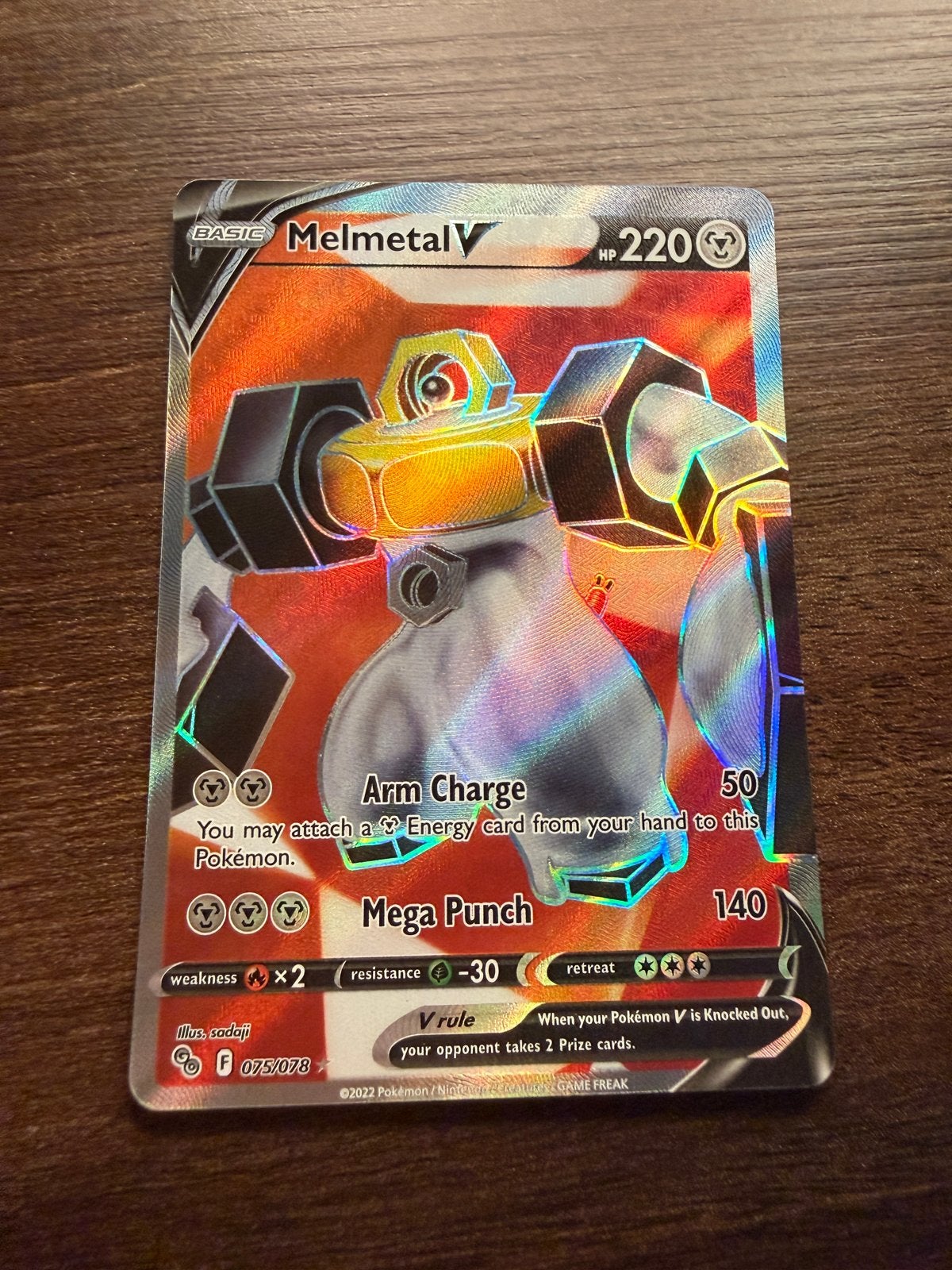 Melmetal V Pokémon Kaart (075/078), Ophalen, Zo goed als nieuw, Losse kaart