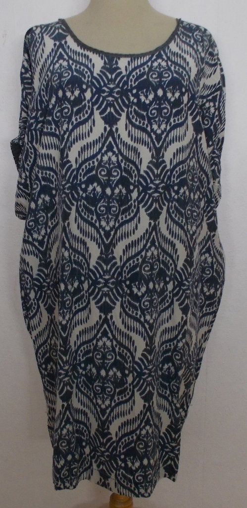 Mooi silk/viscose batik print jurkje van Birger Mikkelsen! M, Maat 38/40 (M), Zo goed als nieuw, Knielengte, Meerkleurig