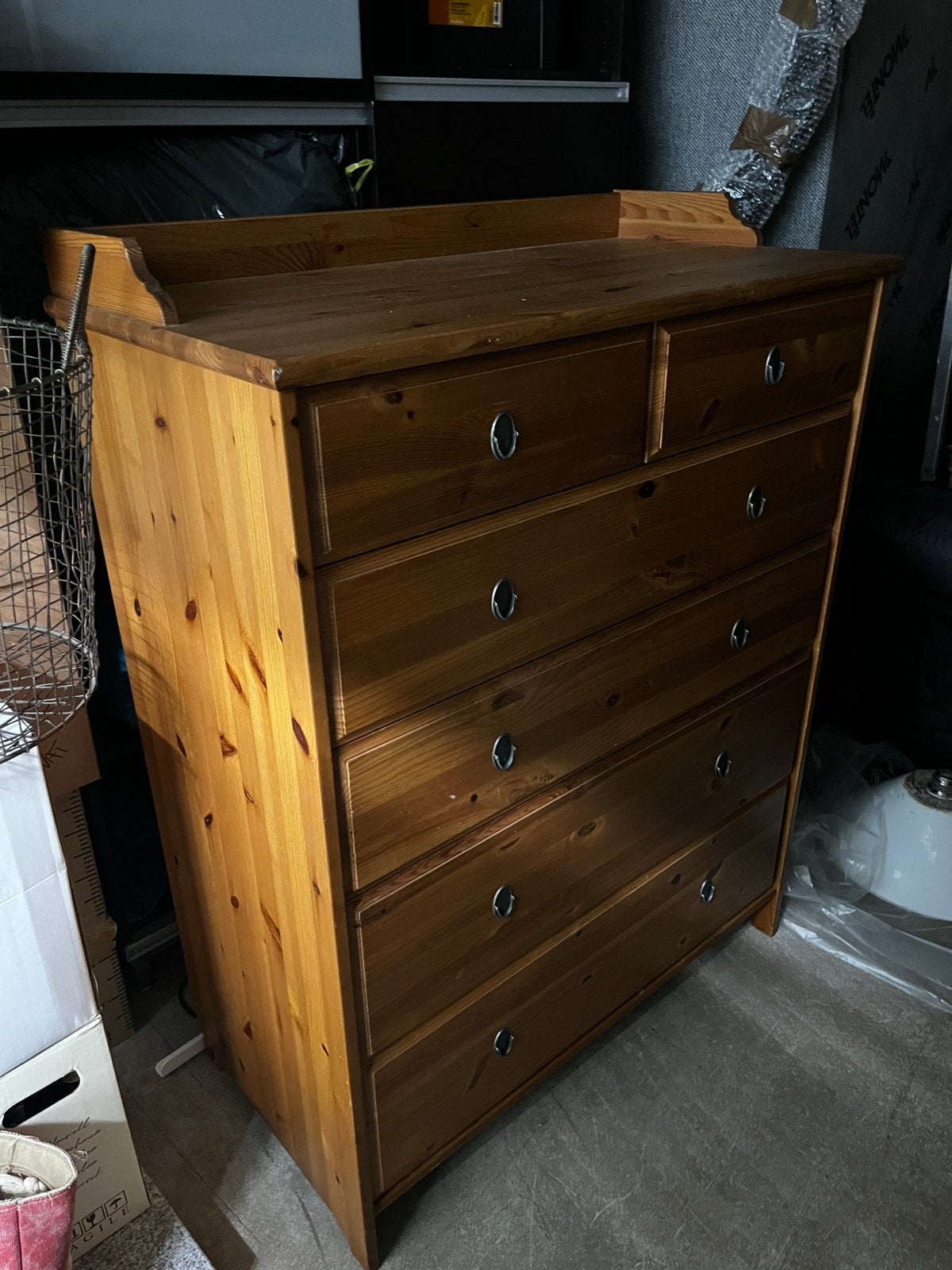 Houten ladekast (125x94x49cm), Huis en Inrichting, Kasten | Ladekasten, Ophalen, Gebruikt, 5 laden of meer, 50 tot 100 cm
