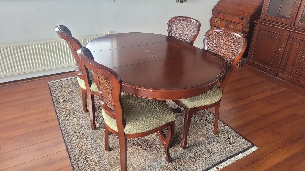 Kersenhoutentafel (Uitschuifbaar) + 4 stoelen, Ophalen