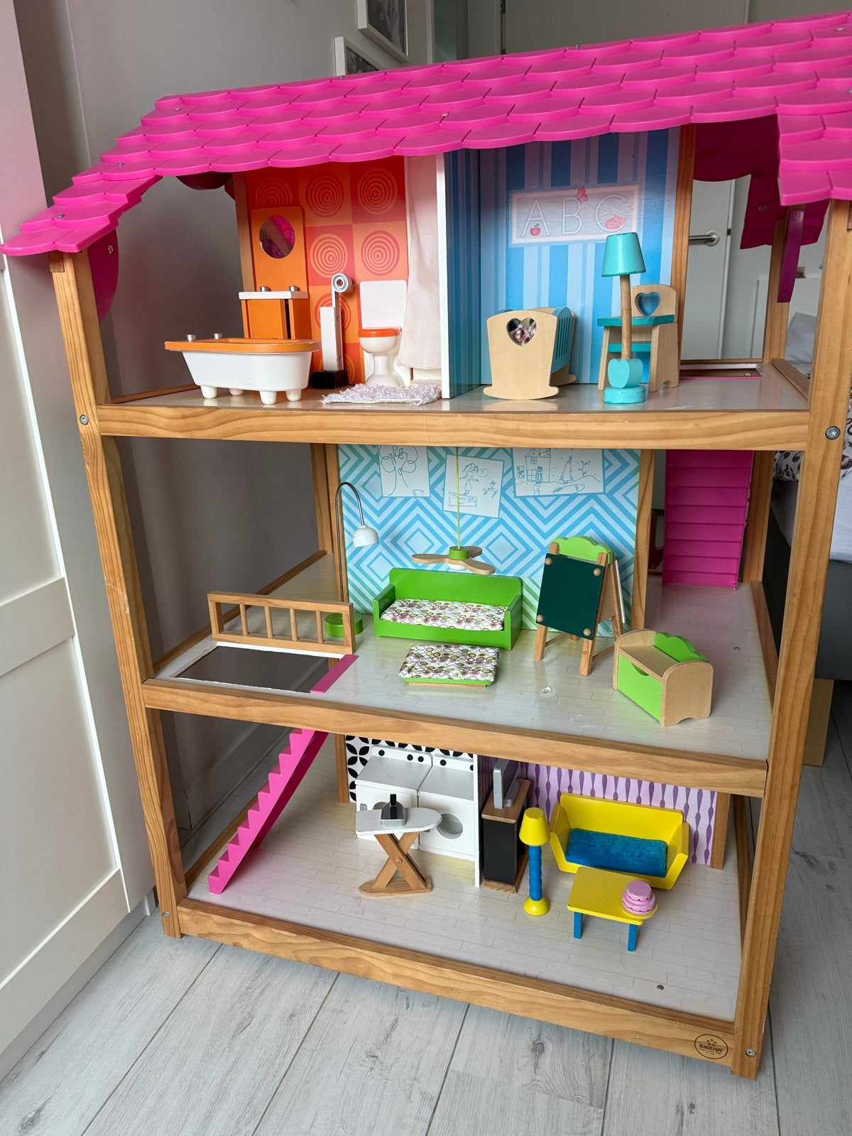 Groot Houten Poppenhuis Kidscraft met Meubels en Wieltjes, Ophalen, Gebruikt, Overige typen