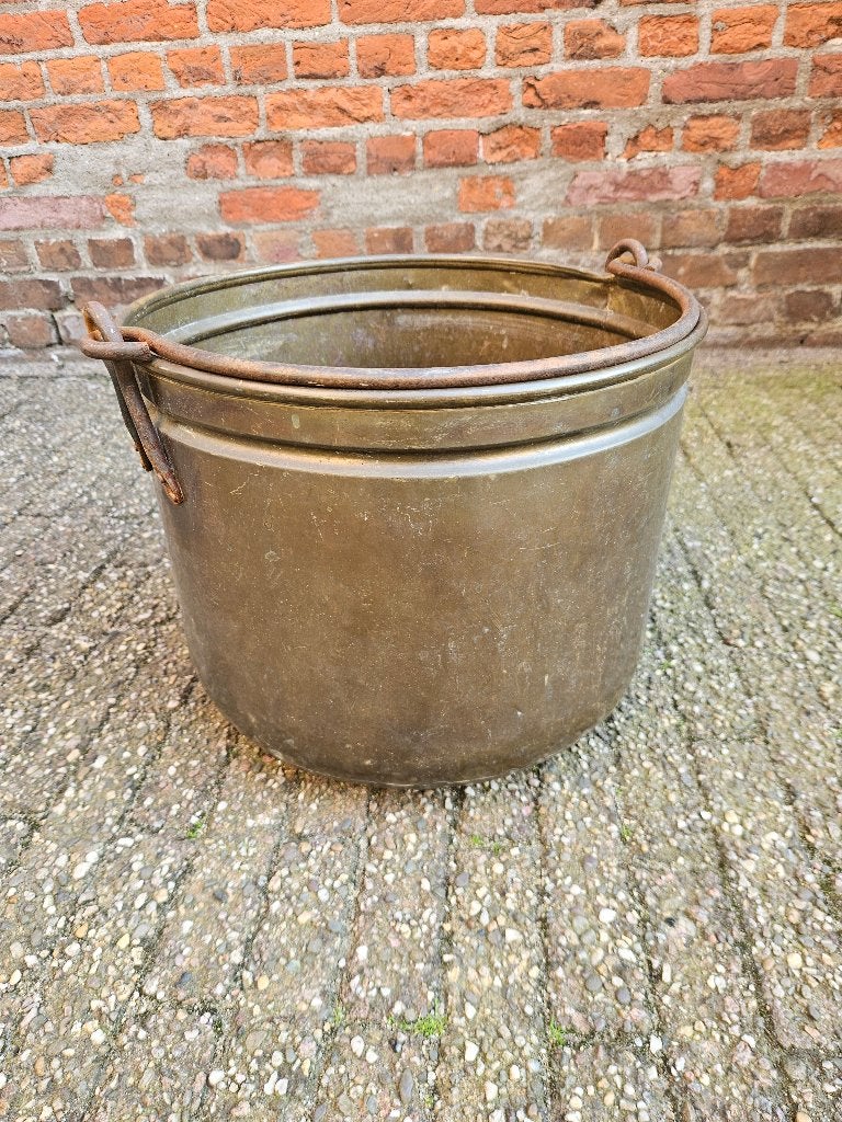 Antieke Koperen Houtbak / Plantenbak, Ophalen of Verzenden, Koper