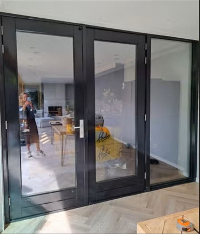 Openslaande tuindeuren in kozijn, Ophalen, Gebruikt, Deurkozijn, 225 cm of meer