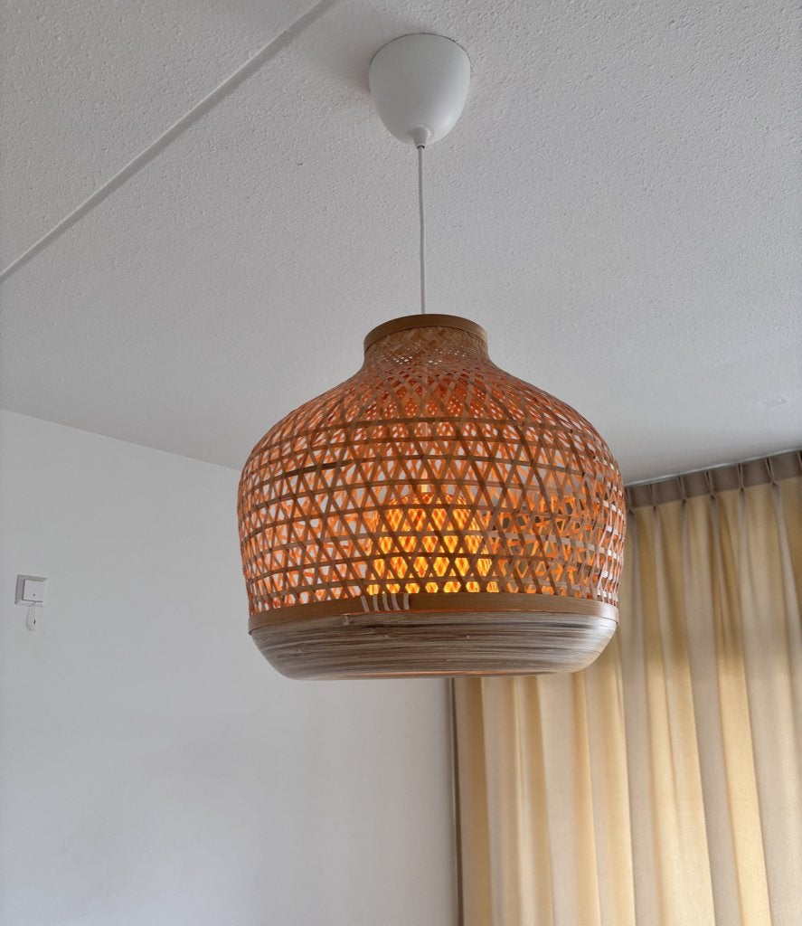 Bamboo hanglamp, Ophalen, Natuurlijk materiaal, Nieuw, Scandinavisch