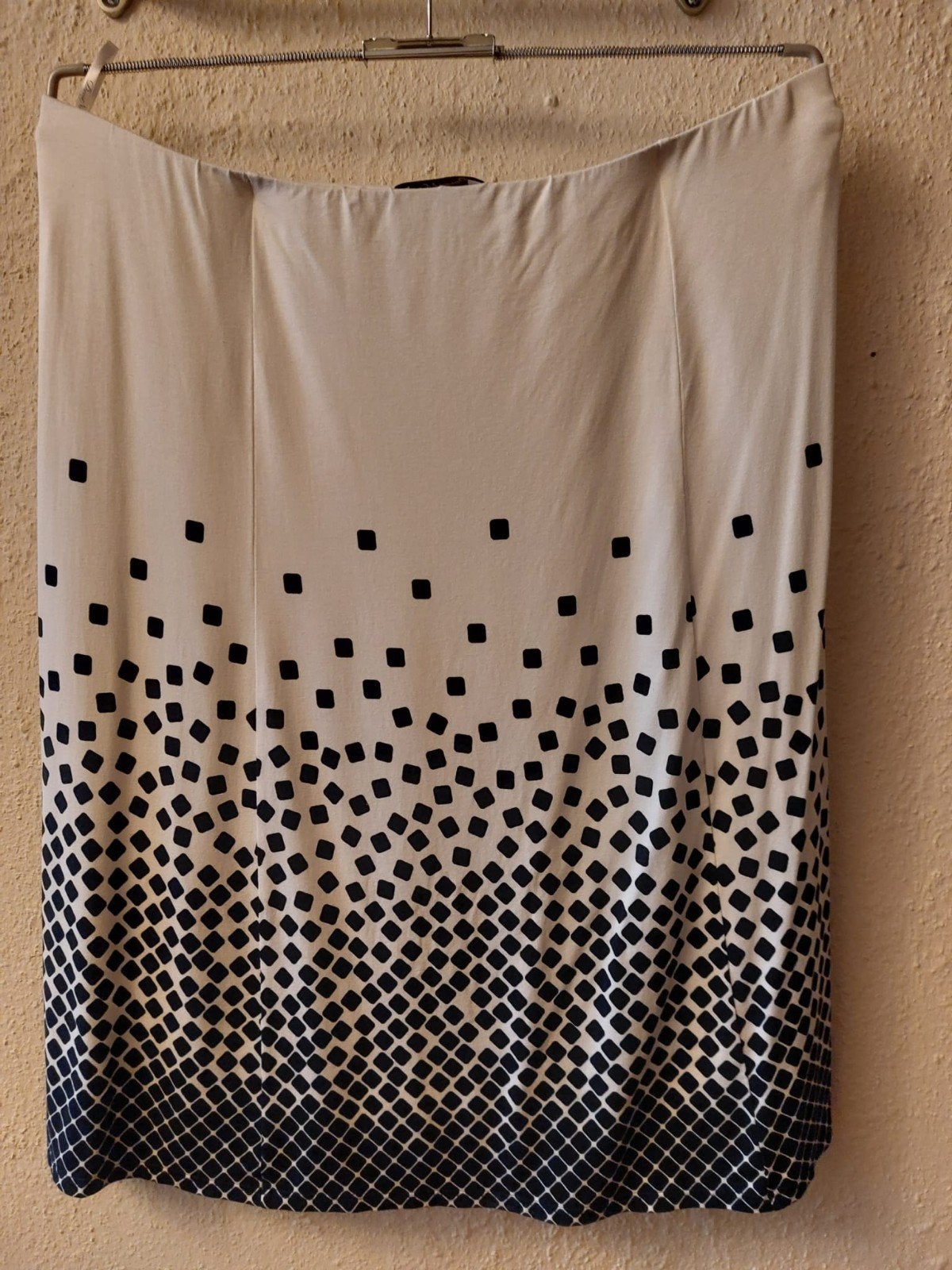 David Nieper - blauw witte rok maat 46, Blauw, Maat 46/48 (XL) of groter, Gedragen, Onder de knie