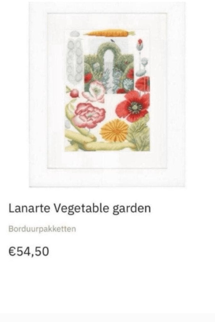 BORDUURPAKKET LANARTE M. BASTIN VEGETABLE GARDEN, Verzenden, Nieuw, Handborduren, Borduurpakket