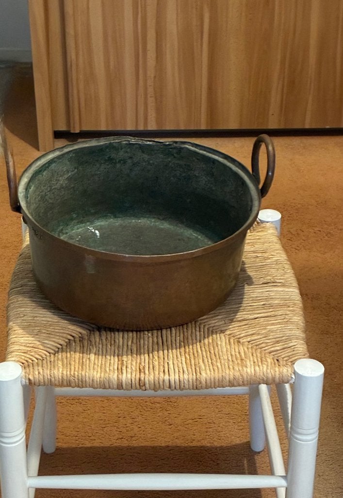 Antieke koperen pan meer dan  56 jaar oud, uit Zwitserland, Ophalen, Koper
