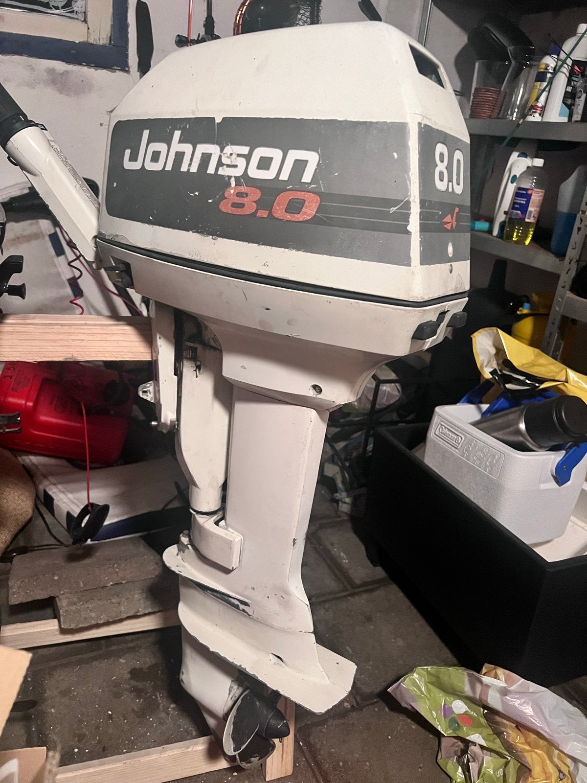 Johnson 8pk 2takt buitenboordmotor kortstaart met tank, Ophalen, Gebruikt, 5 tot 10 pk, Buitenboordmotor