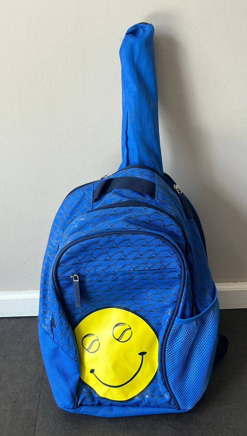 Tennisrugzak voor een kind, licht blauw met smiley, Ophalen, Zo goed als nieuw, Overige instrumenten