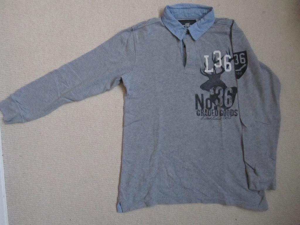 Poloshirt met lange mouwen 146 - 152, Verzenden, H&M, Zo goed als nieuw, Shirt of Longsleeve