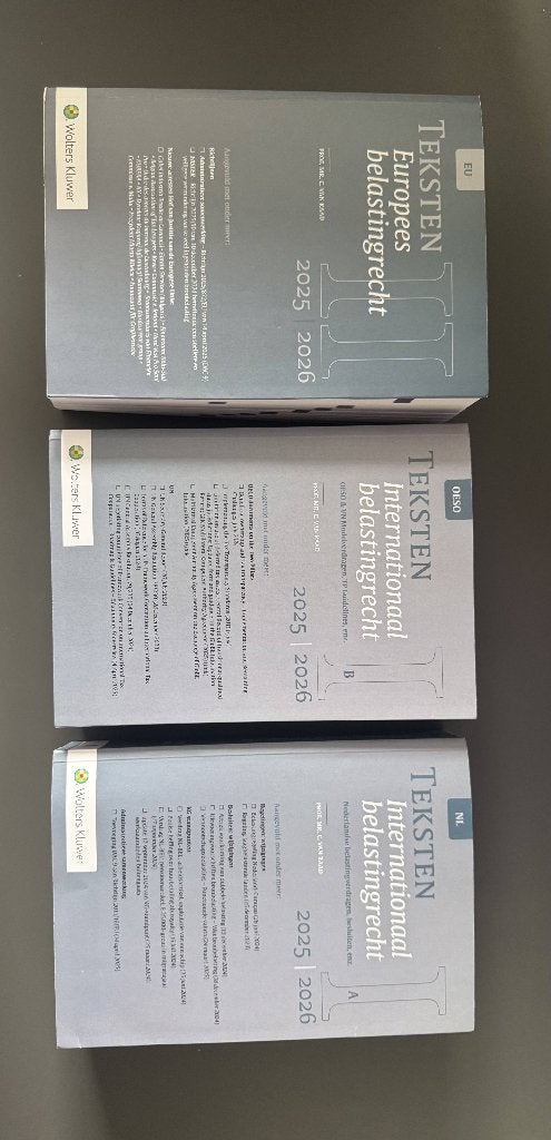 Teksten Internationaal en Europees Belastingrecht, Boeken, Studieboeken en Cursussen, Ophalen of Verzenden, Wolters Kluwer, Alpha