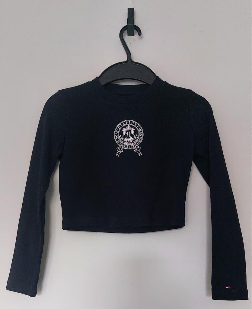 Donkerblauw truitje Tommy Hilfiger maat 128, Ophalen of Verzenden, Zo goed als nieuw, Meisje, Trui of Vest