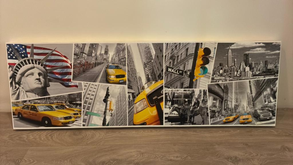 New York skyline poster op frame, Ophalen of Verzenden, Zo goed als nieuw, 125 cm of meer, Overige typen